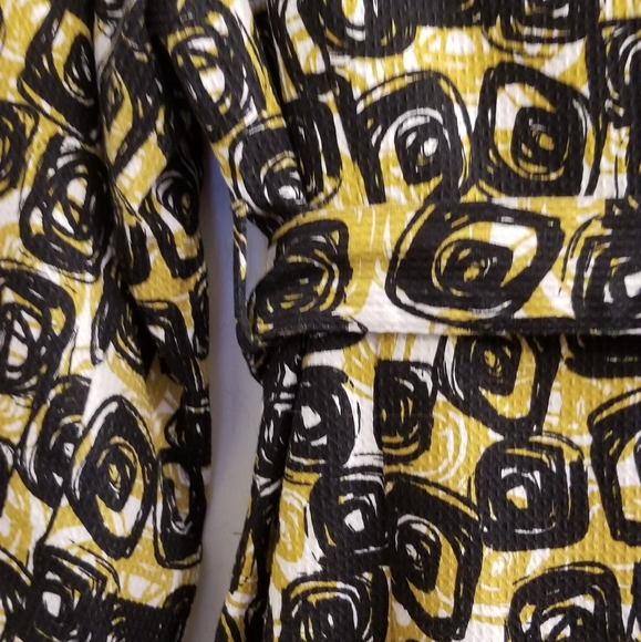 Anthropologie Lapis Geometric Print Belted Coat Black Gold - Picture 7 of 16